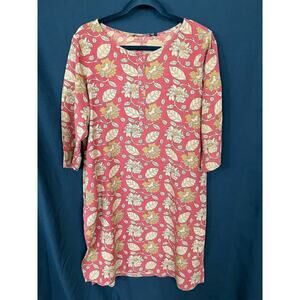 Melange Dress, Orange, Floral, Lightweight, Large, Pockets